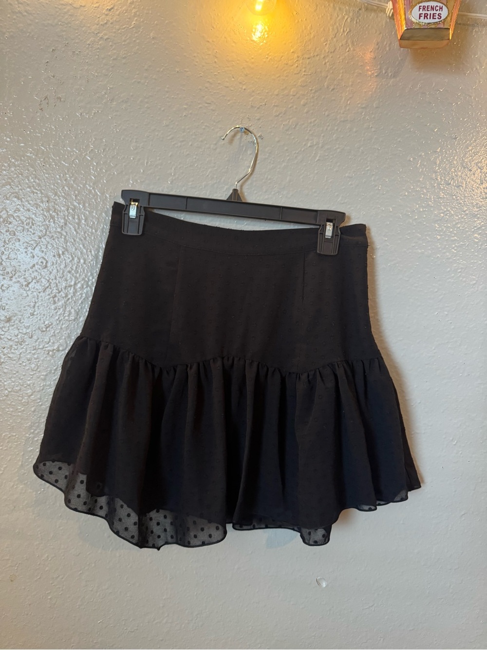 Forever 21 Black Tiered Ruffle Skater Skirt